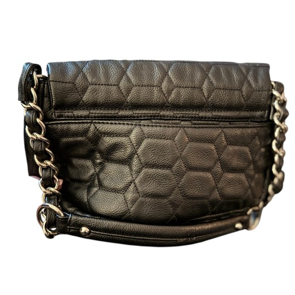 JENNIFER LOPEZ J Lo Black Embroidered Bag with Chain and Faux Leather. - Picture 7 of 12